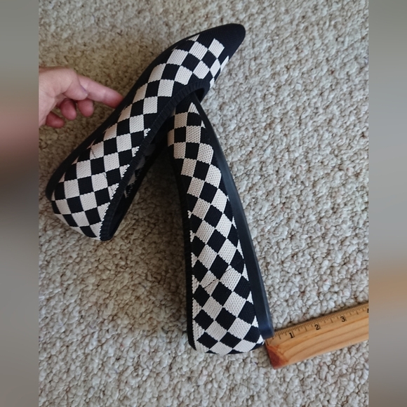 VIVAIA Pointed-Toe Ballet Flats Aria 5° Stretch Knit Checkered Flats size 7.5 - Picture 12 of 15